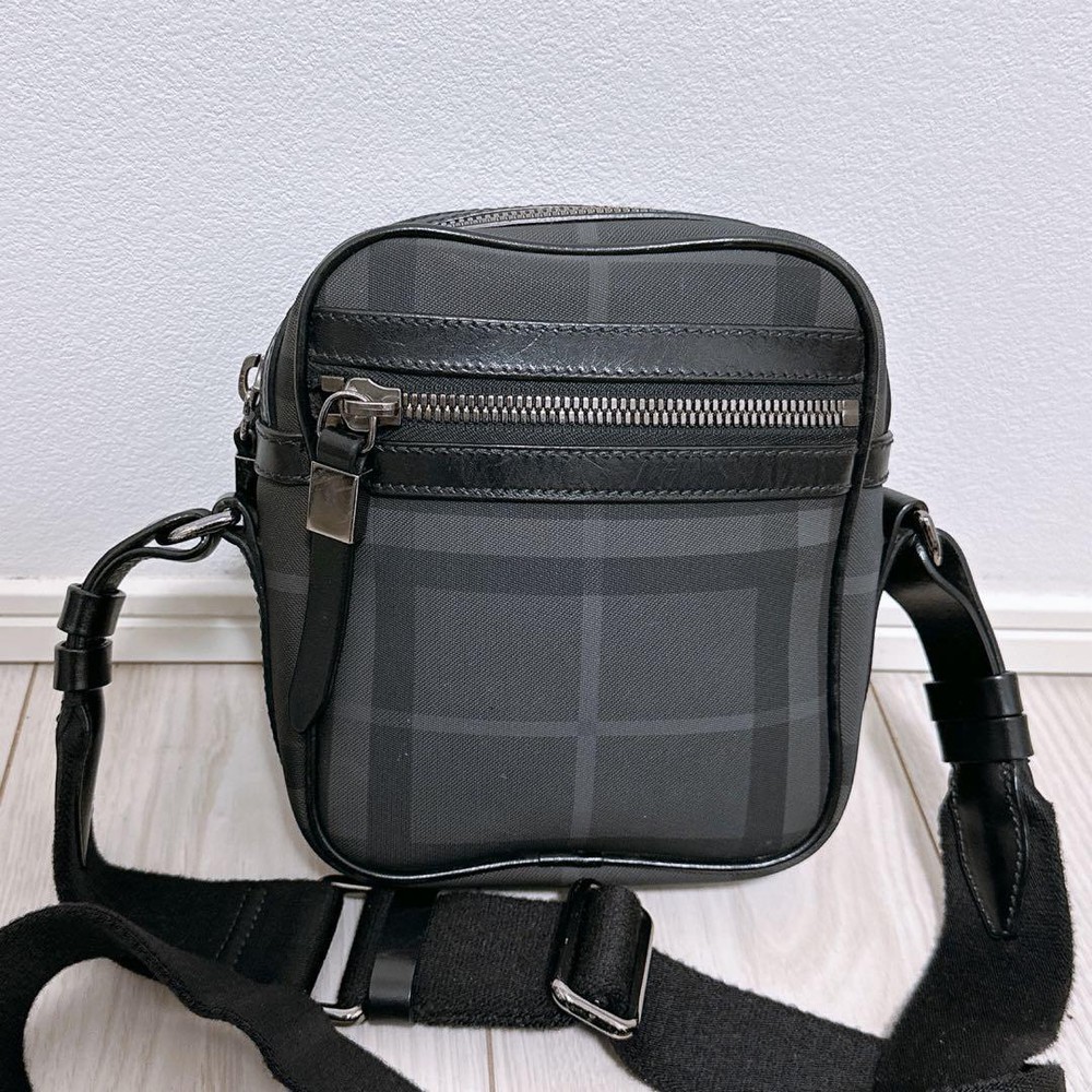 Burberry Shoulder Bag Nova Check PVC Gray Authentic F1104101