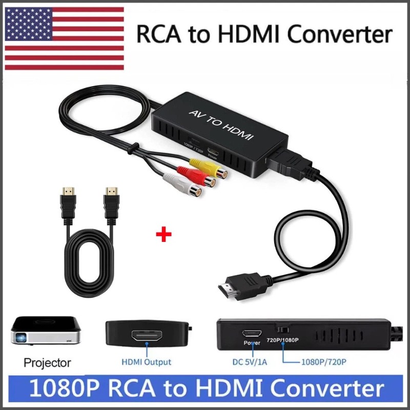 ✅ RCA to HDMI Converter, Analog Composite to HDMI Adapter Compatible VCR,DVD,VHS