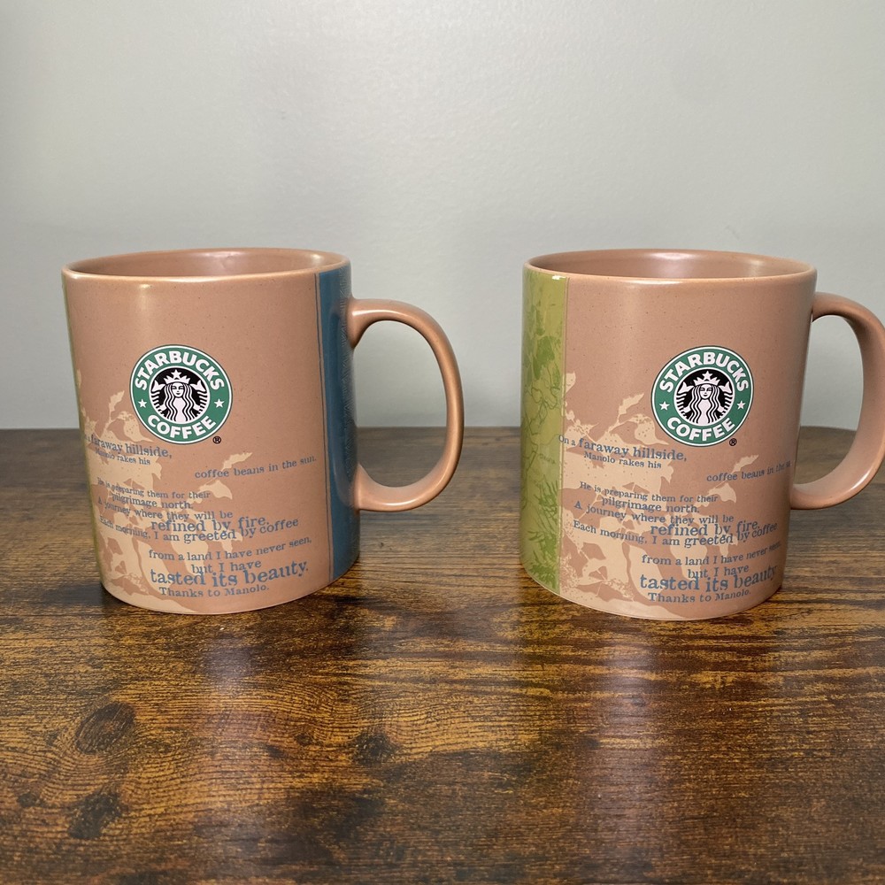 2006 Starbucks Coffee-Land Origin Africa 18 Oz Brown Mug with Manola Poem