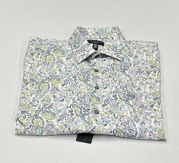 Alfani Men's Slim Fit 4-Way Stretch Paisley Dress Shirt, Lavender, 16-16.5