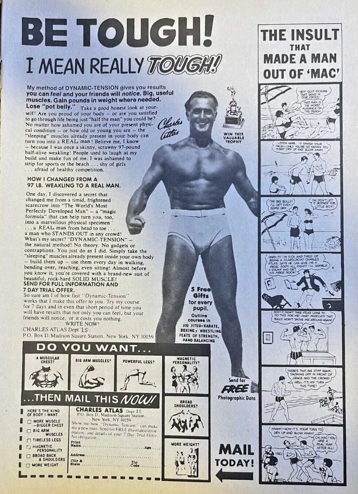 1987 Vintage Magazine Advertisement Charles Atlas Bodybuilding Course