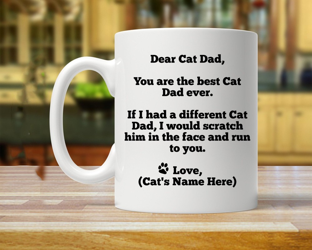 Gift For Cat Dad Personalized Cat Dad Cat Dad Gift For Him Custom Cat Dad Gift