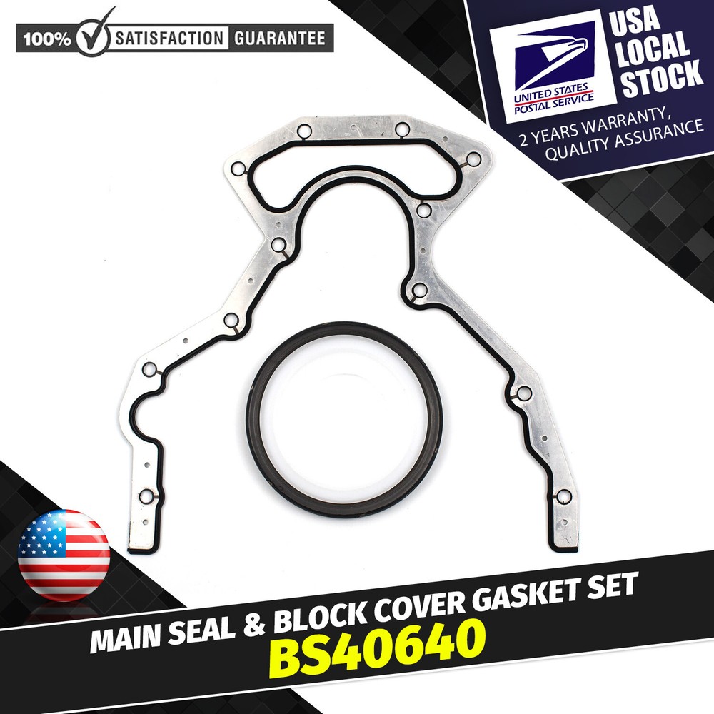 Rear Main Seal Block Cover Gasket Kit For Cadillac Escalade 2002-2011 OE#BS40640