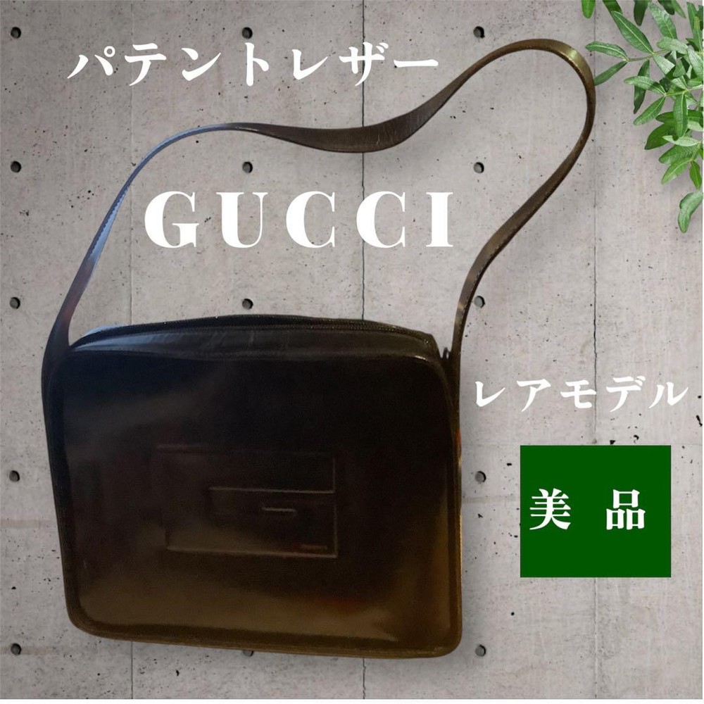 GUCCI GG Black Leather Shoulder Bag Authentic F06181538
