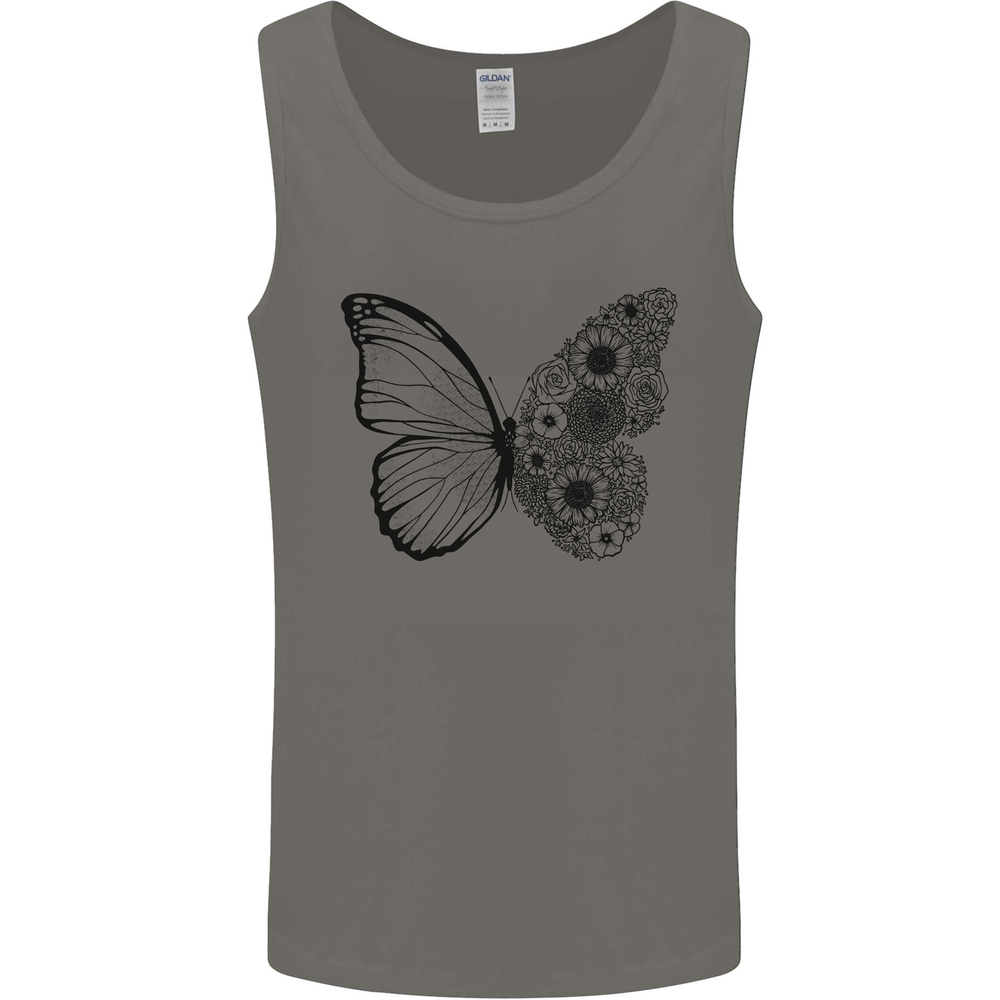 Butterfly Flower Art Mens Vest Tank Top