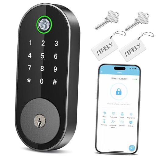Smart Fingerprint Deadbolt Lock with Keyless Entry and Auto-Lock