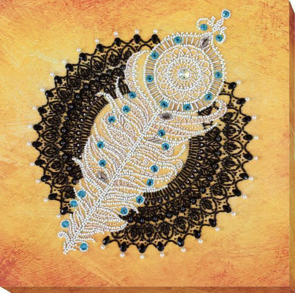 Bead embroidery kit Easy breath needlework kit Art canvas beadwork pattern