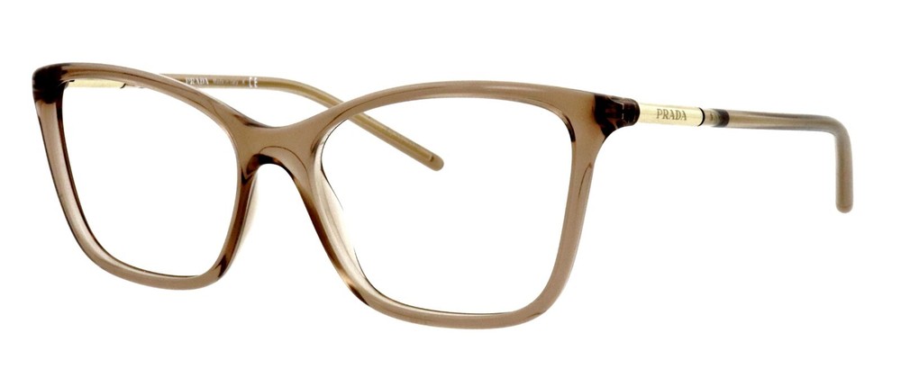 New PRADA VPR08W 05N-1O1 53mm Brown Translucent Eyeglass Frames Made in Italy