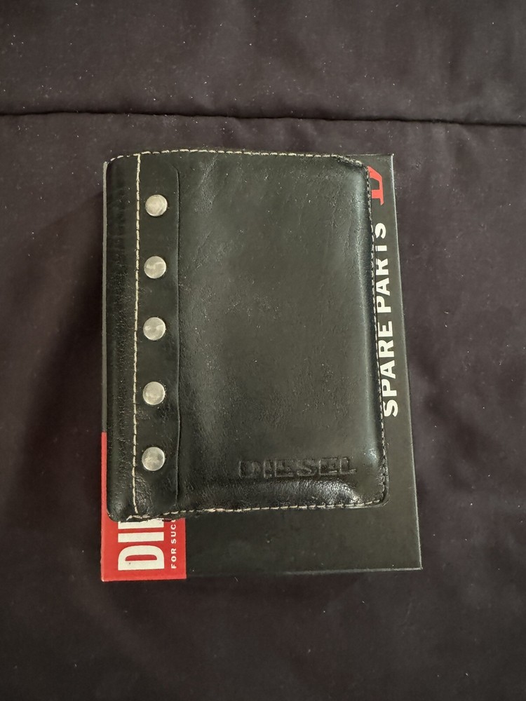 Diesel Wallet Black Distressed Leather
