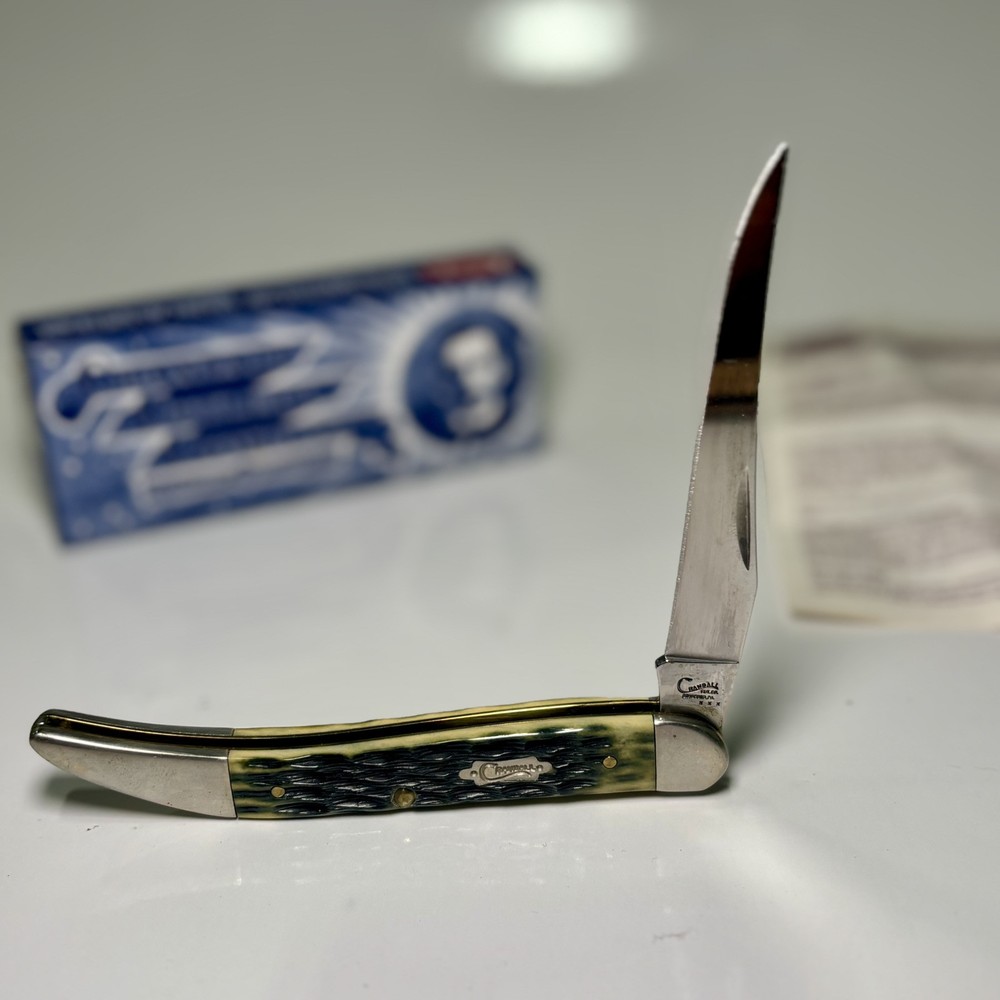 2007 Case XX Medium Texas Toothpick Olive Green Bone Crandall Cutlery