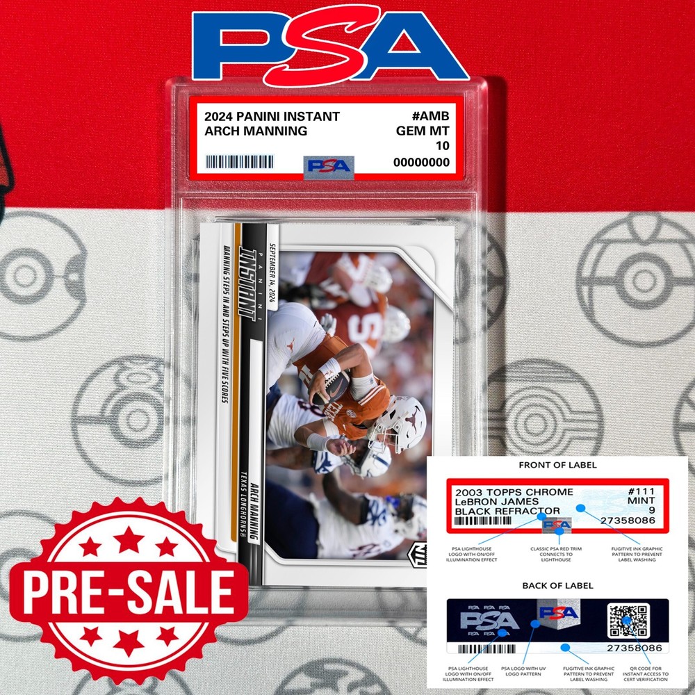 PSA 10 ARCH MANNING 2024 Panini Instant NIL Rookie Card RC Presale-image