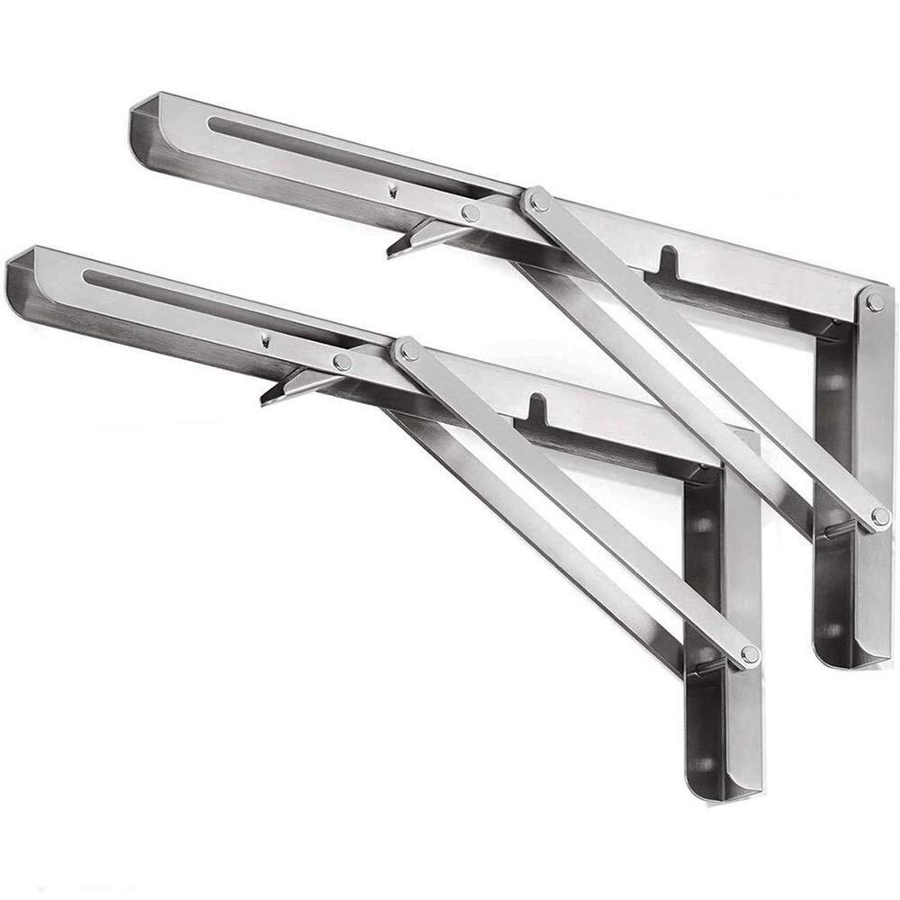 Jolitac Folding Shelf Brackets 10”, Max.Load 260 lb, Heavy Duty Brackets Stai...