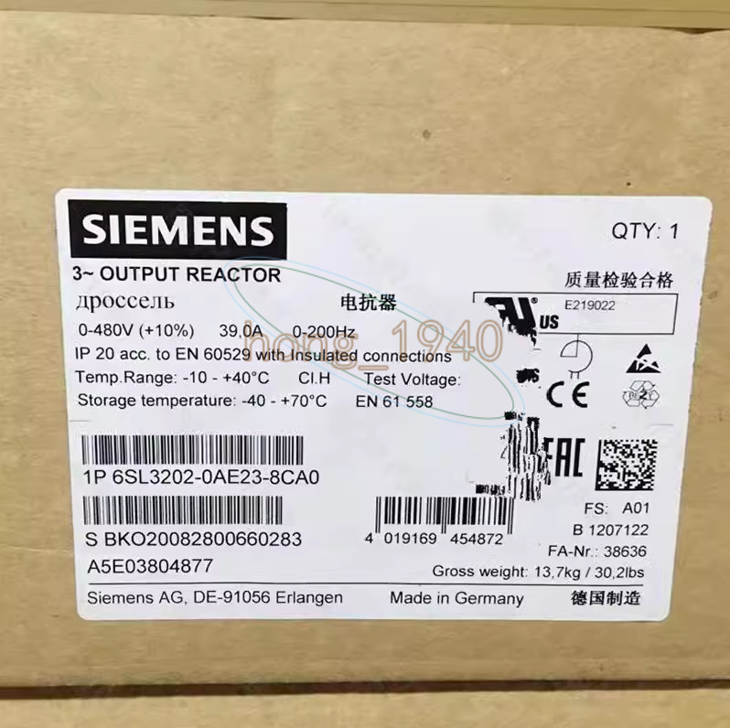 1PCS Siemens reactor 6SL3202-0AE23-8CA0 New