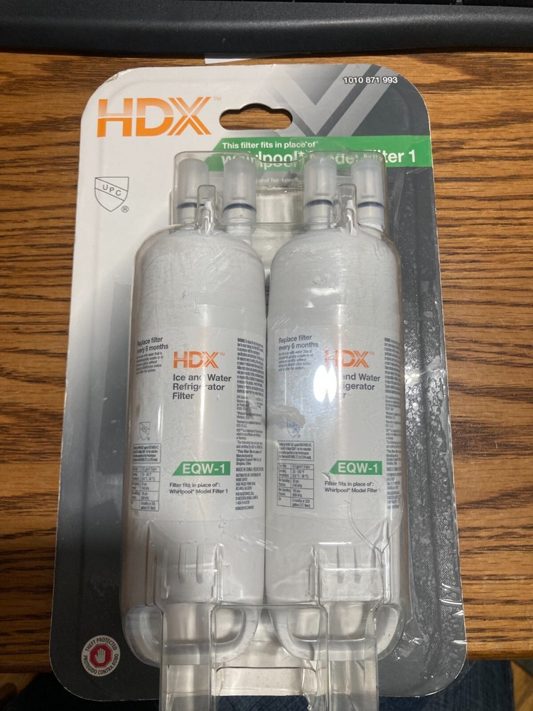 2-Pack HDX EQW-1 Refrigerator Water Filter 1010 871 993 Replacement