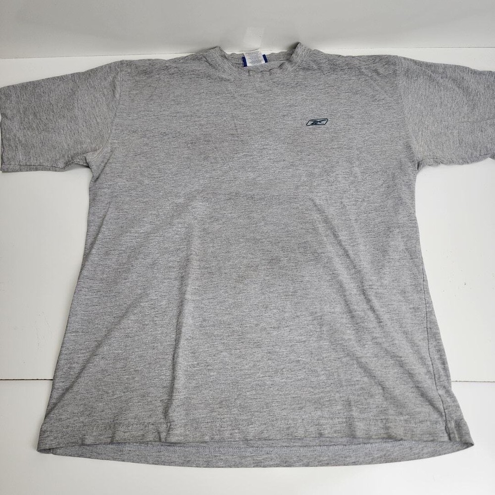 Reebok Gray Green Embroidered Logo Short Sleeve T-Shirt Men’s Medium