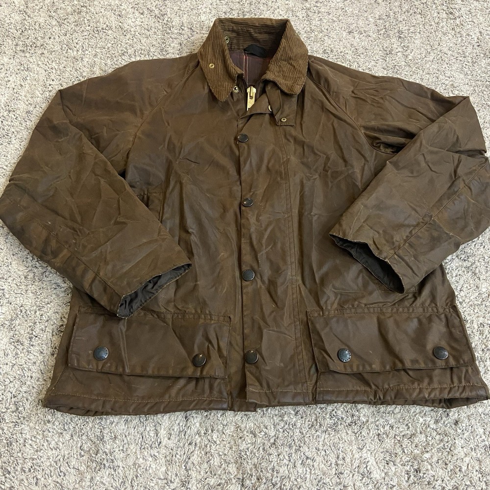 Vintage BARBOUR Beaufort Men's Wax Jacket Size Small 36in No Hood Classic British Outerwear