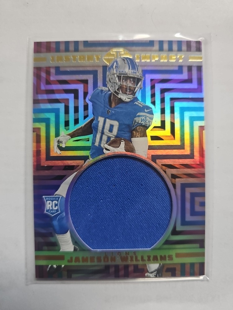 2022 Panini Illusions Instant Impact Jameson Williams MEM RC Card