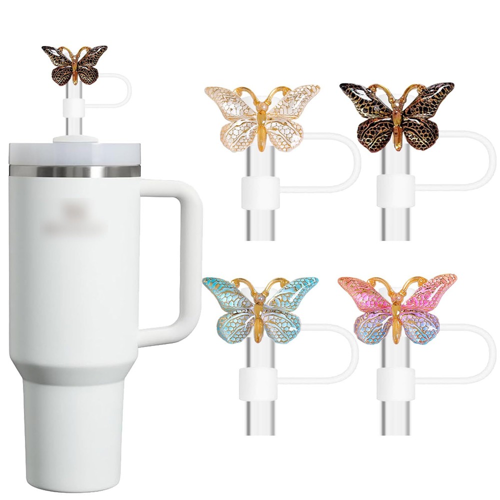 Glitter Silicone Straw Toppers for Stanley Cups 30 & 40 oz - Reusable Lids