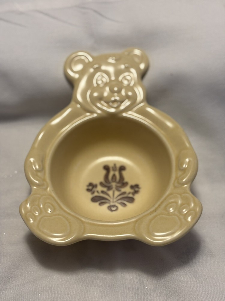Pfaltzgraff Teddy Bear Child’s Porringer Cereal Bowl Tan & Brown Villager Used