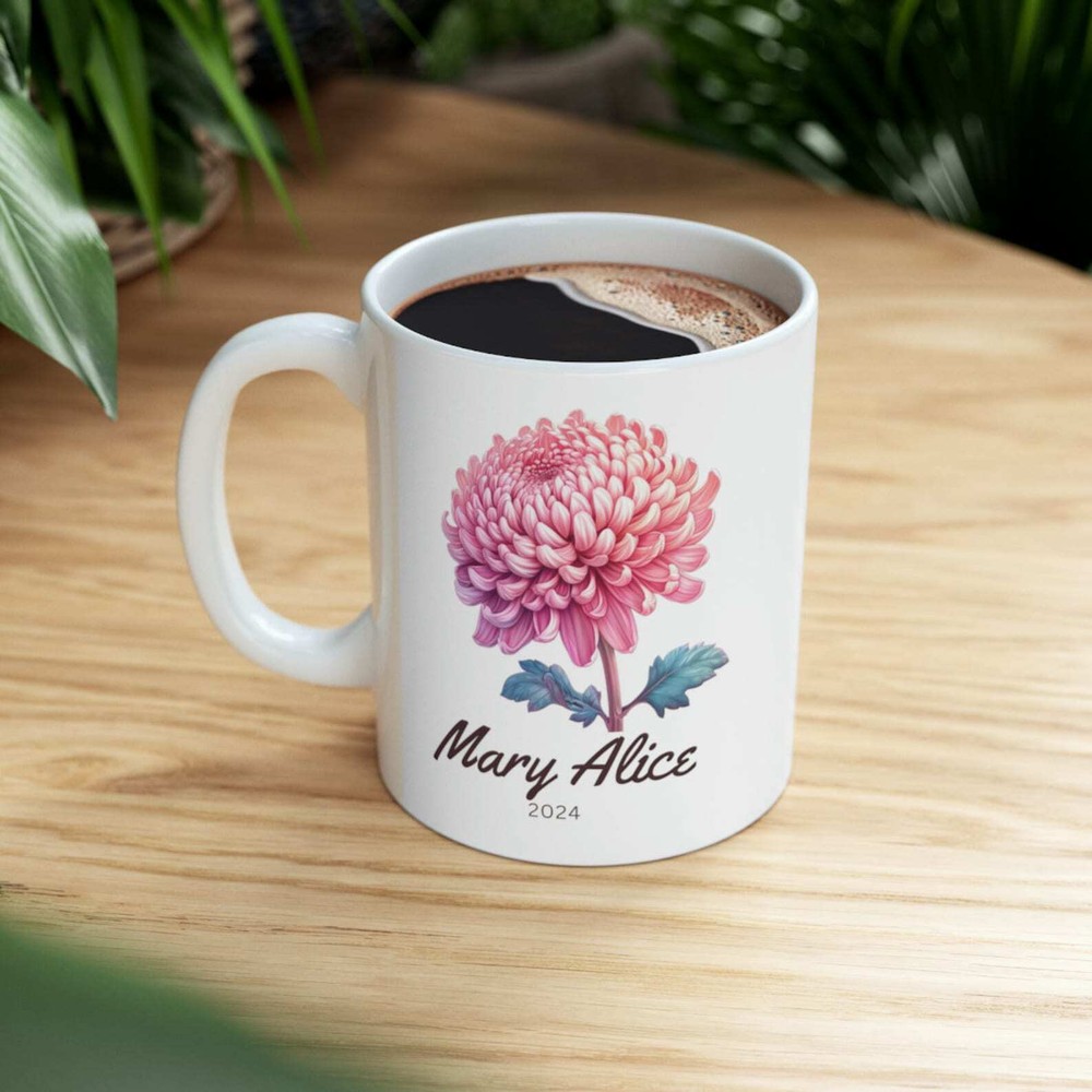 November Birth Flower Mug Personalized Coffee Mug Custom Mug Mother's Day Gift P