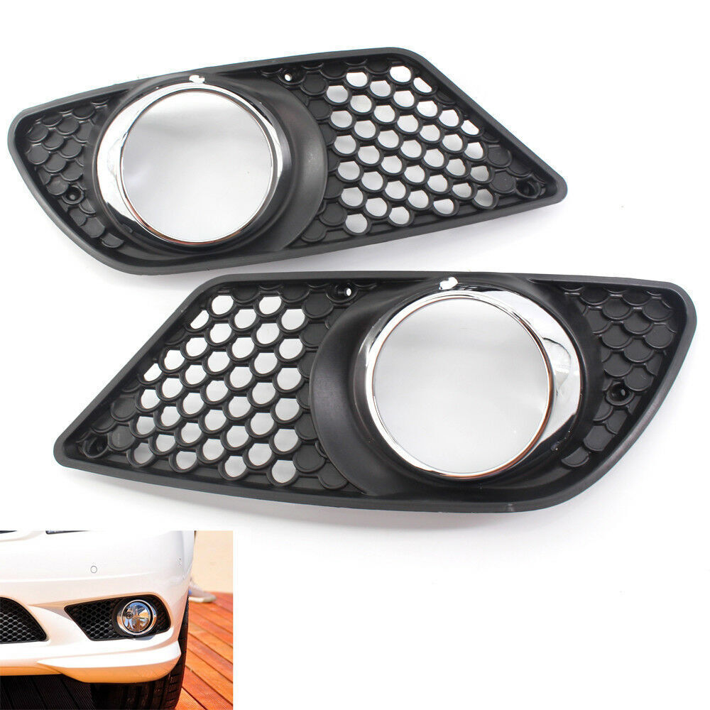 ABS Front Bumper Grill Fog Light Cover Mesh Outer Grille For Benz W204 2008-2010