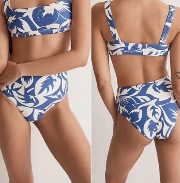 NWT WOMEN Madewell Second Wave Balconette Bikini Top in Tropicale Floral Sz XS