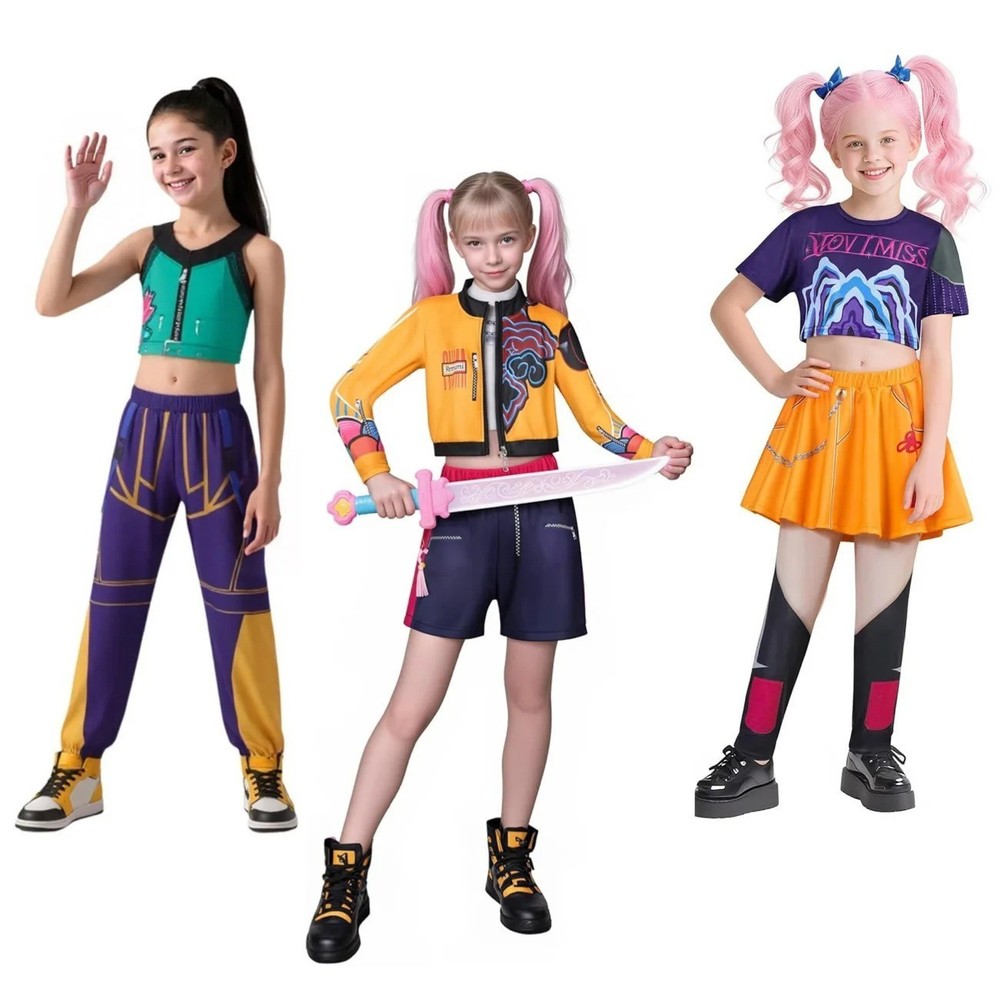 RUMI COSTUME CHRISTMAS COSPLAY COSTUME DRESS DEMON HUNTERS FOR K-POP SINGER KIDS