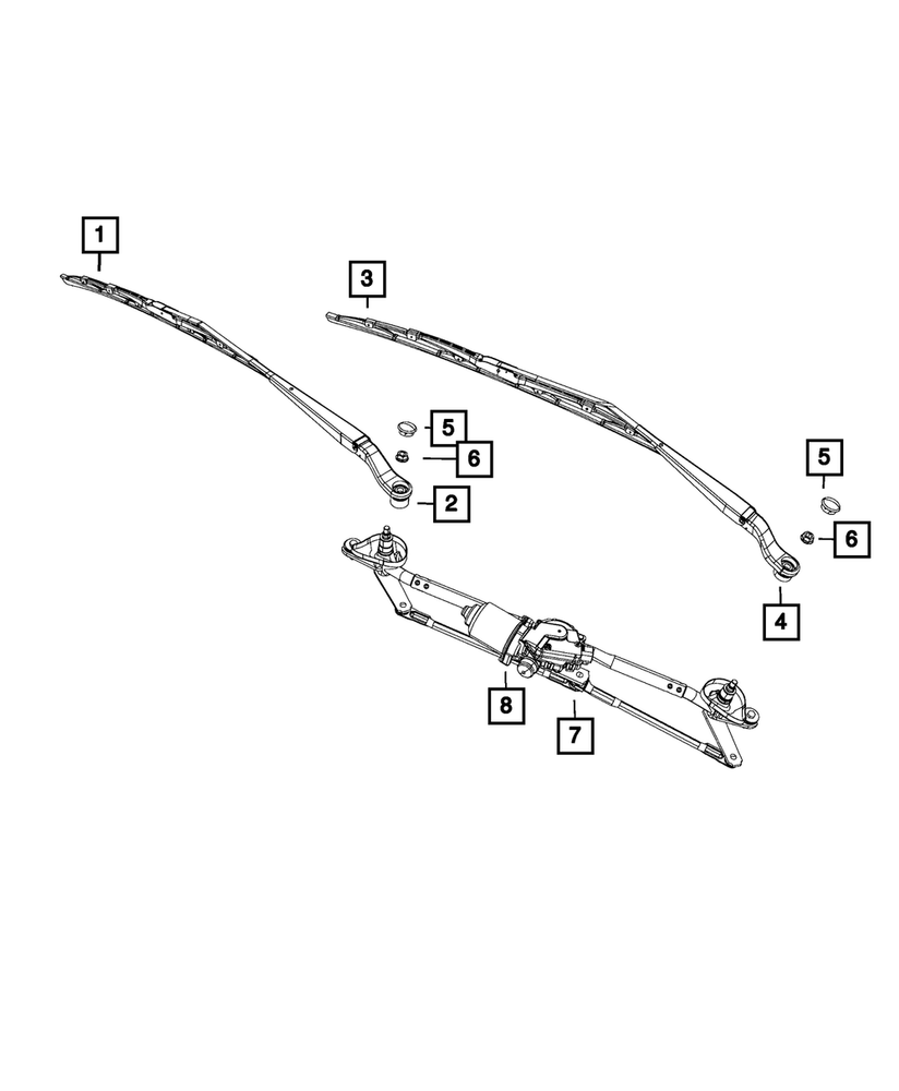 Genuine Mopar Front Wiper Arm Left 68002026AA