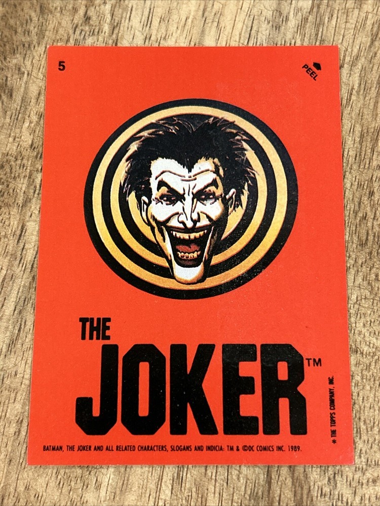 1989 Topps Batman #5 Sticker The Joker