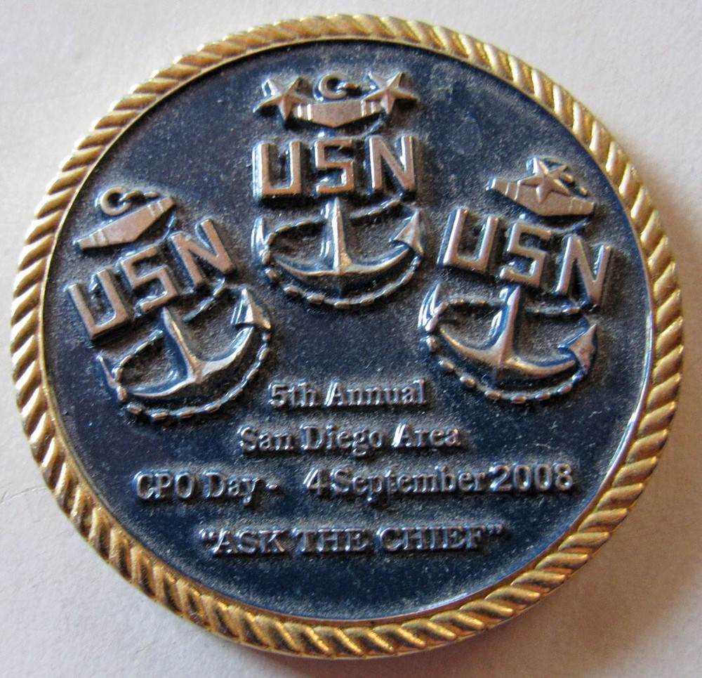 USN San Diego CPO Navy Pride Day 2008 Chief Challenge Coin-image