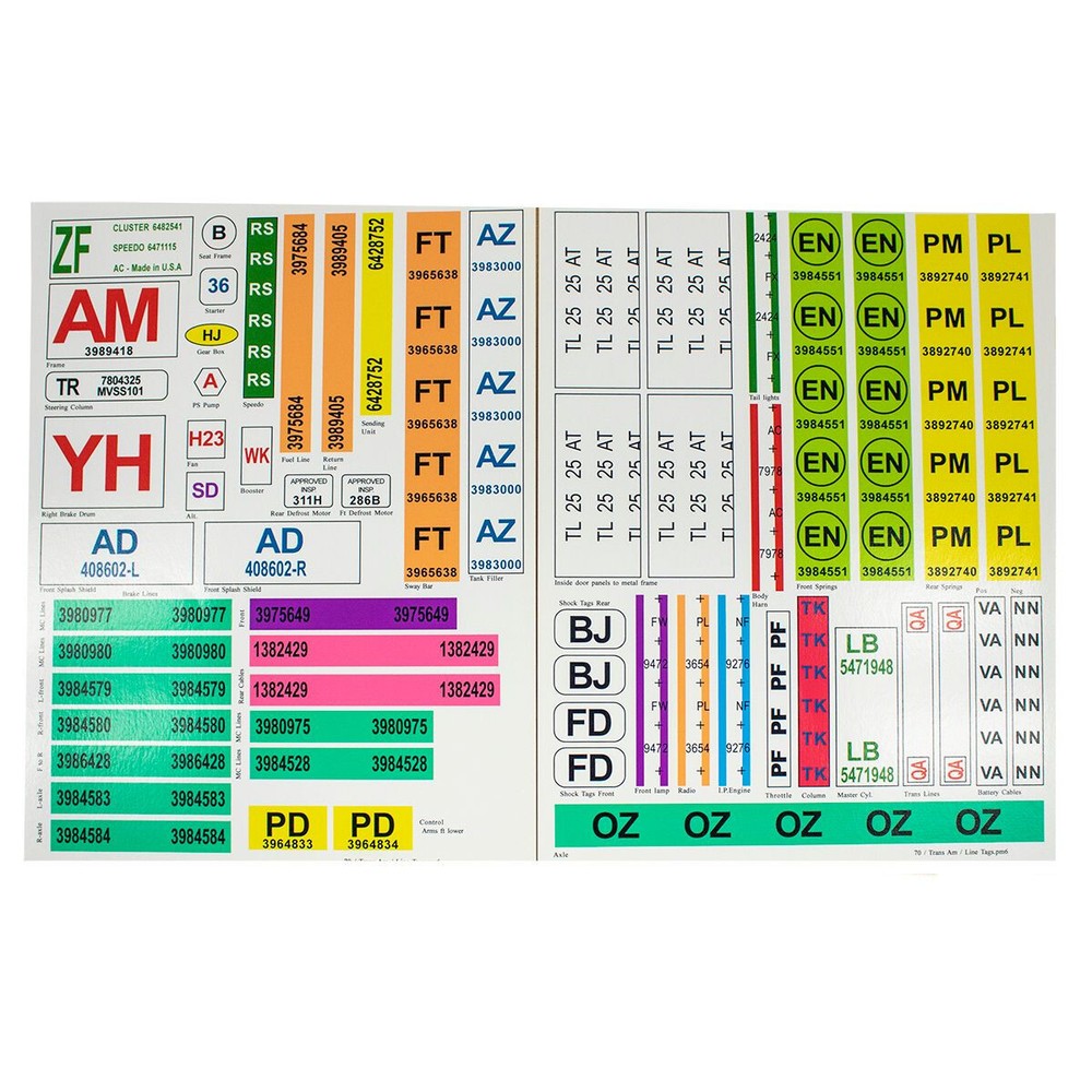 1978 Pontiac Firebird Trans Am Concourse Detail Decals