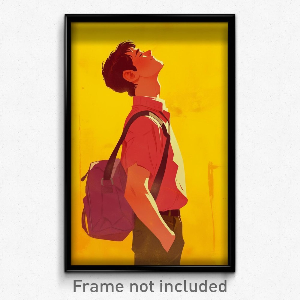 Vintage Spanish Movie Poster Art Print - Man with Purple Shoulder Bag Relaxing