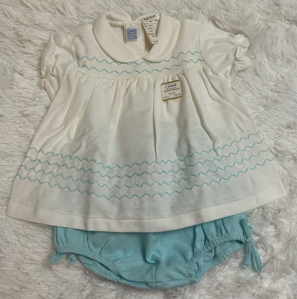 NIB NWT 1950s Carters Baby Clothes Cotton Sz 6-12mo New In Box With Tags Vintage