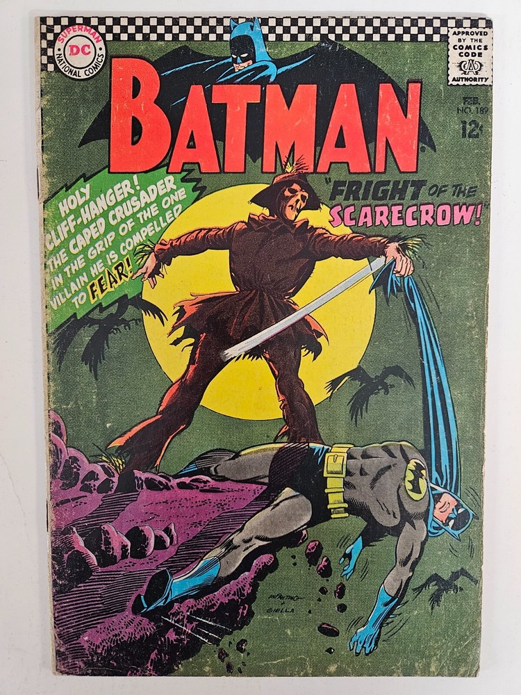 Batman 189 1st Scarecrow Origin Silver Age DC Comics 1967 VG