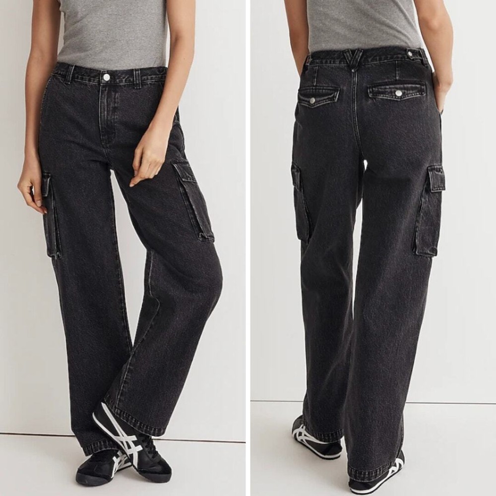 Madewell Low-Slung Straight Cargo Jeans Ranney Wash Size 29