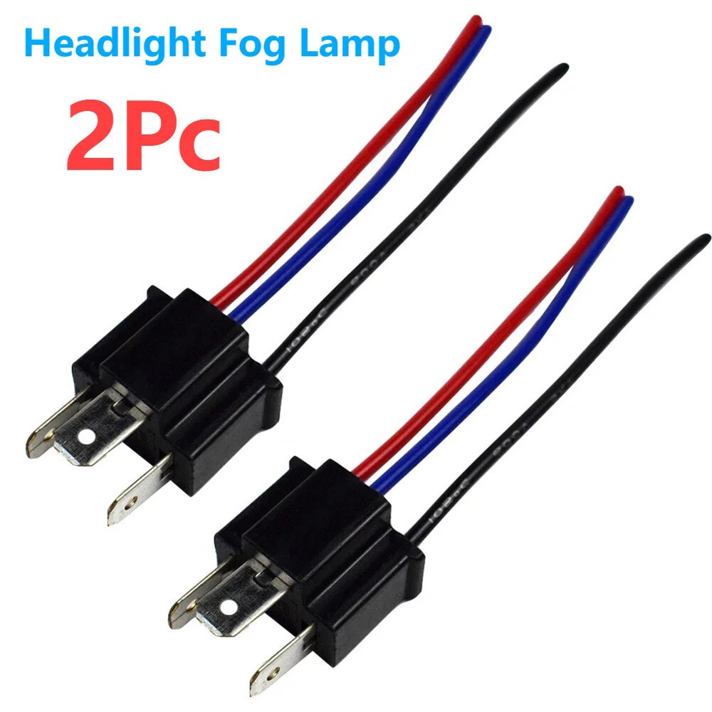 2x 9003 H4 LED Headlight Fog Lamp Bulb Socket Male Adapter Connector Plug Parts