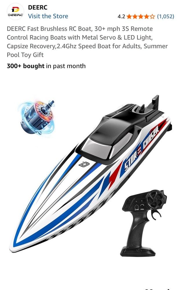 High-Speed 30+ mph Brushless RC Racing Boat with Metal Servo