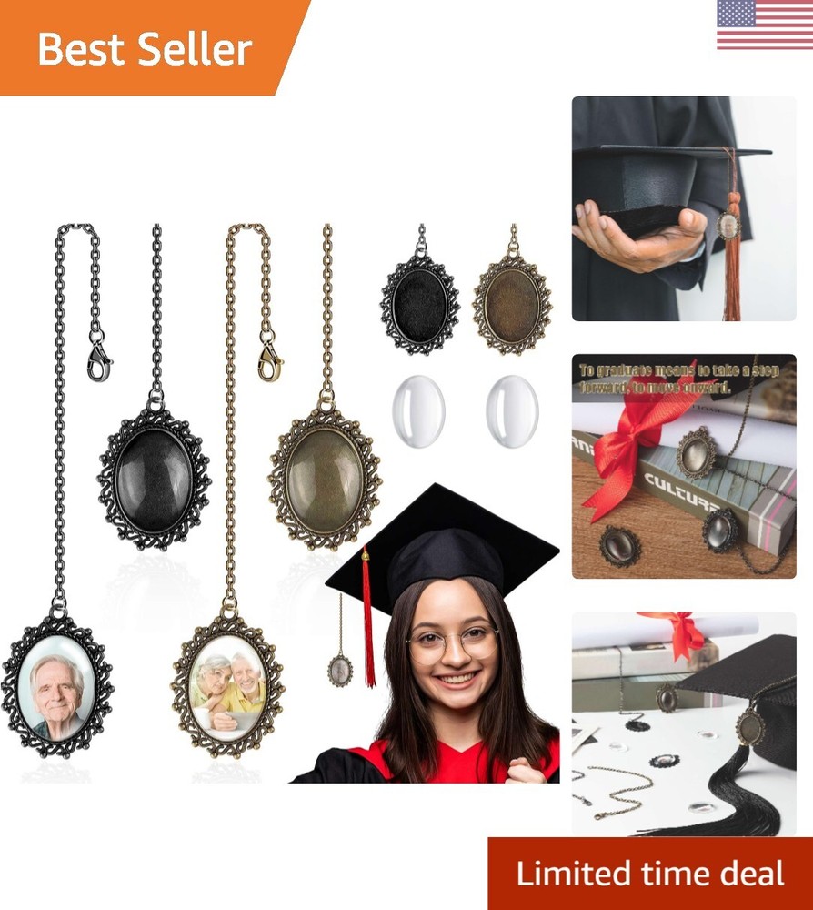 DIY Memorial Graduation Cap Decorations - Photo Charm Set for Class of 2024
