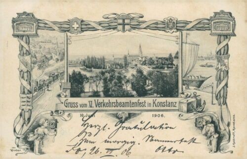 Ansichtskarte Verkehrsbeamtenfest Konstanz 1906 (Nr.773)