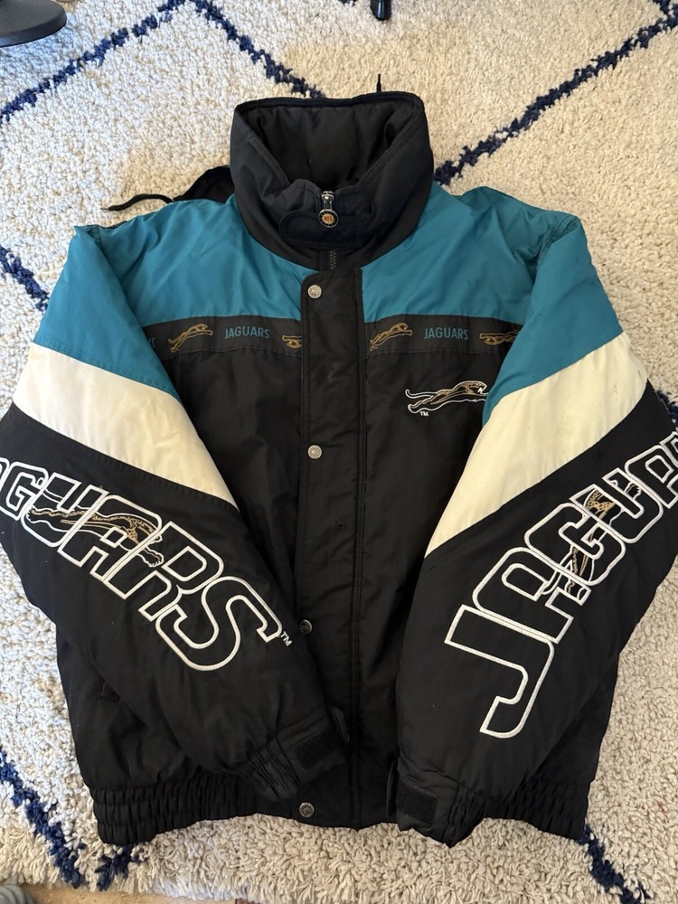 NFL Padded Jacket Coat Game Day Vintage 1990s Jacksonville Jaguars Mens Medium