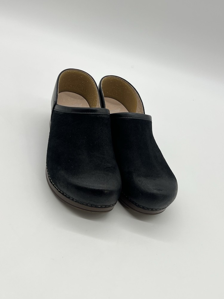 Dansko Brenna Women’s Black Burnished Suede Clogs Size 39 US 8.5