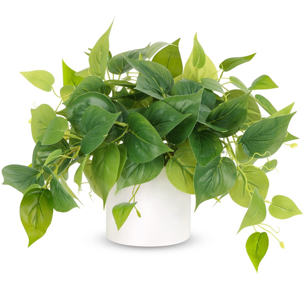 Artificial Indoor Plants in Ceramic Pots Small Fake Greenery Decor