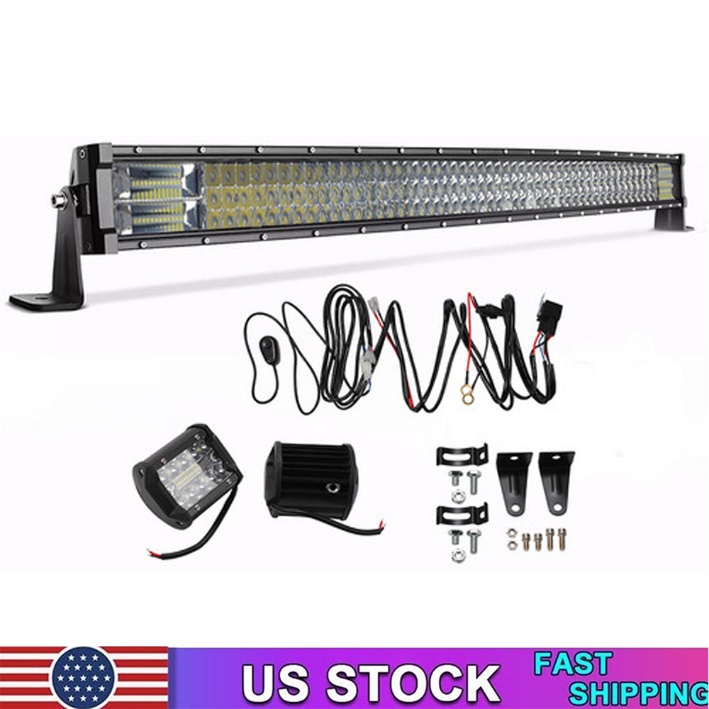 Straight 42inch Led Light Bar W/Fog Light&Harness for Off Road Car SUV Jeep 4x4