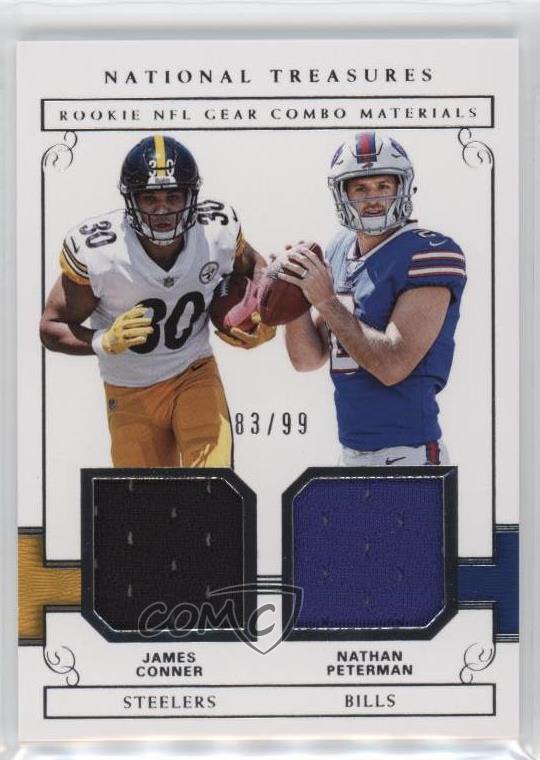 2017 Panini National Treasures /99 James Conner Nathan Peterman #12 RC