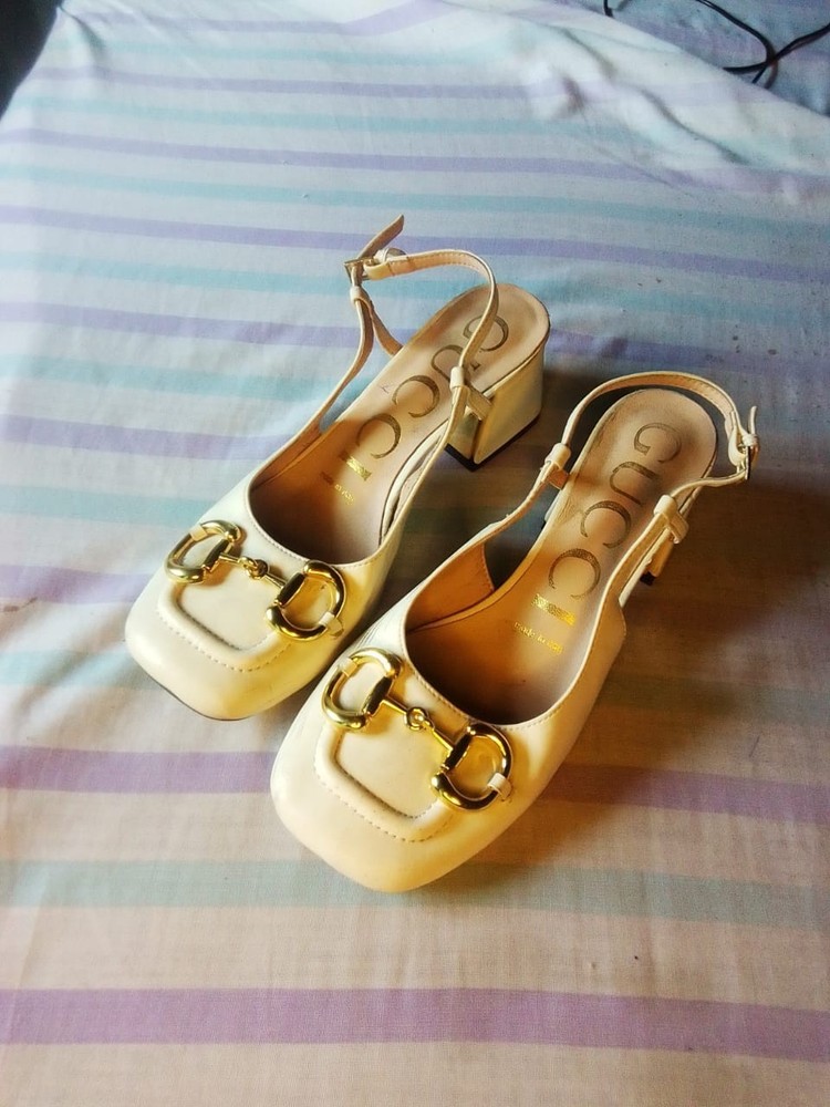 Gucci Baby Mid-Heel Horsebit Slingback Pump EU 38