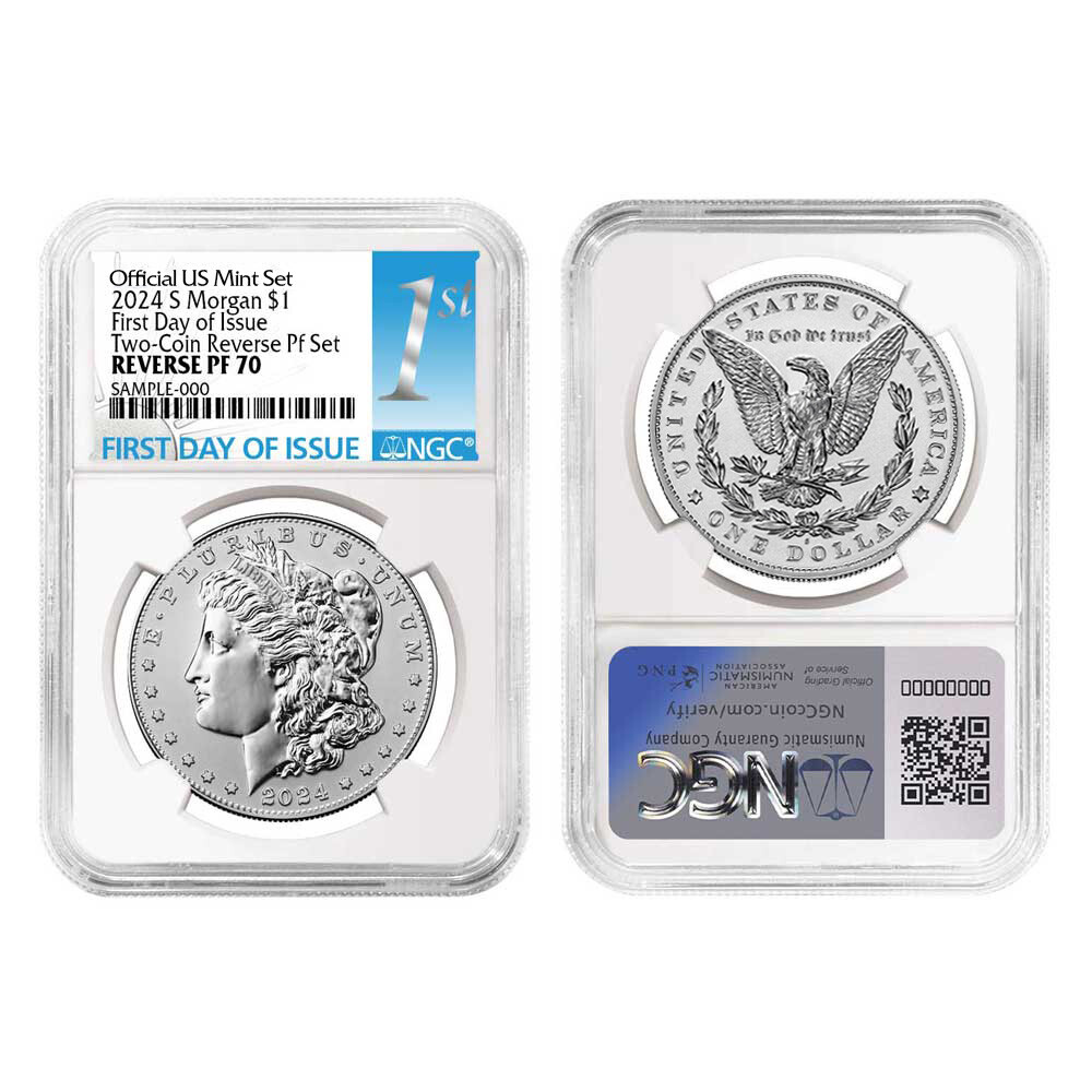 Presale - 2024-S Reverse Proof $1 Morgan and Peace Silver Dollar 2pc Set NGC ...-image