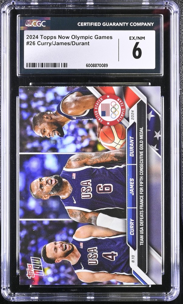 2024 Topps Now Olympic Games #26 Lebron/Curry/Durant CGC 6