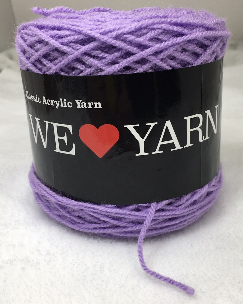 Yarn Acrylic 3-Light We Love Yarn Classic Color 434 Wisteria Remnant 3.8 Oz.