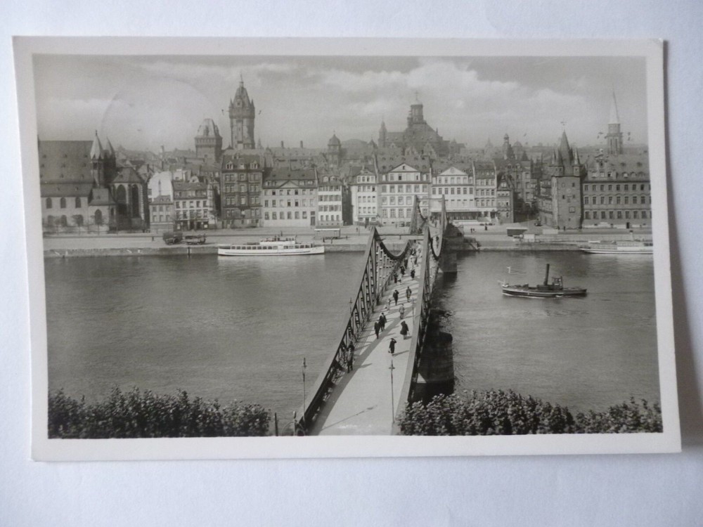 Ansichtskarte Frankfurt a. M. Partie am Eisernen Steg 1940