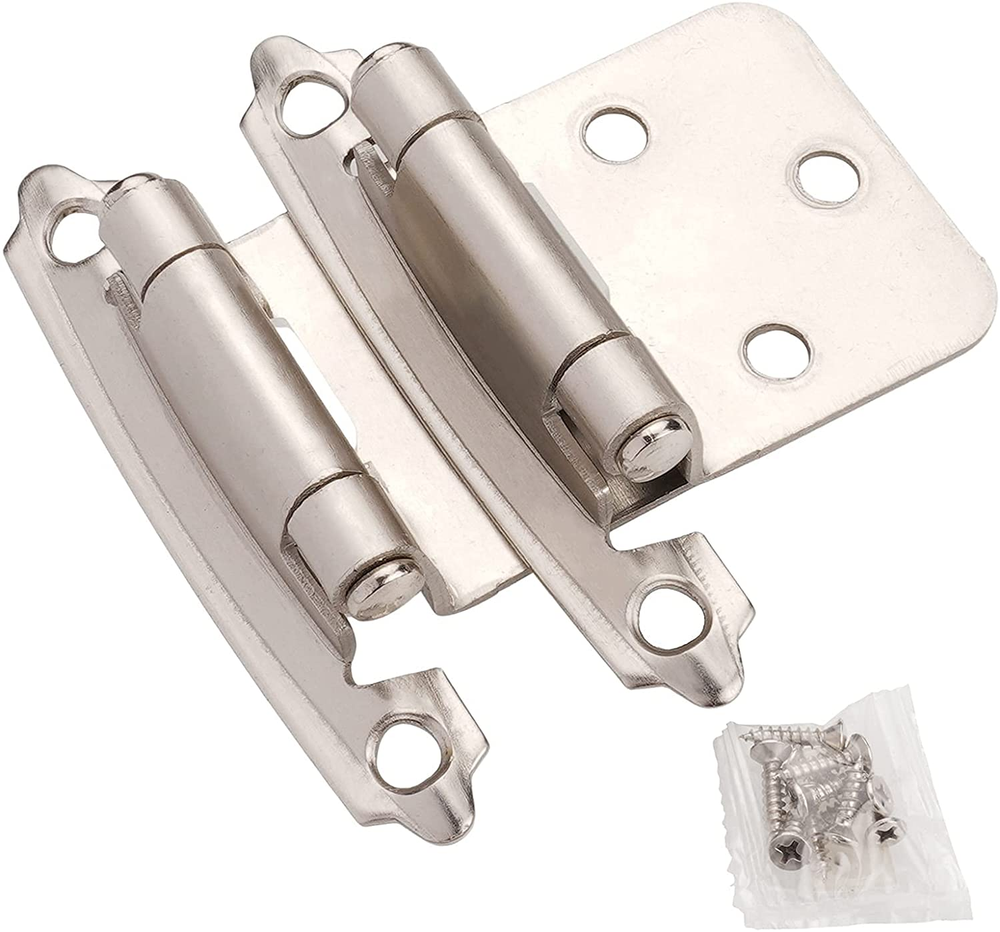 Cabinet Hinges Brushed Nickel for Kitchen Cabinets Doors (25 Pair -50 Pcs) -1/2